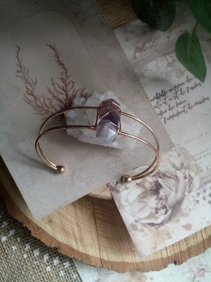 Bracelet en améthyste naturelle - photo numéro 5
