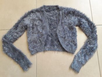 Boléro gris angora femme M ZETA MODA TBE