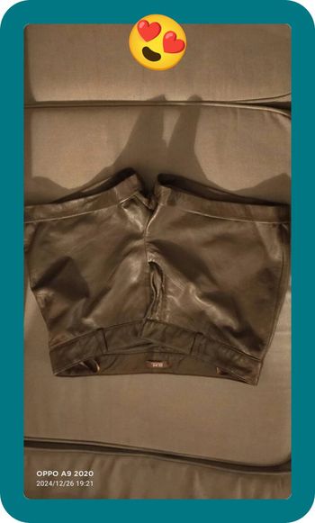 Short marron, en cuir d' agneau, Gratin de Malice, taille 40