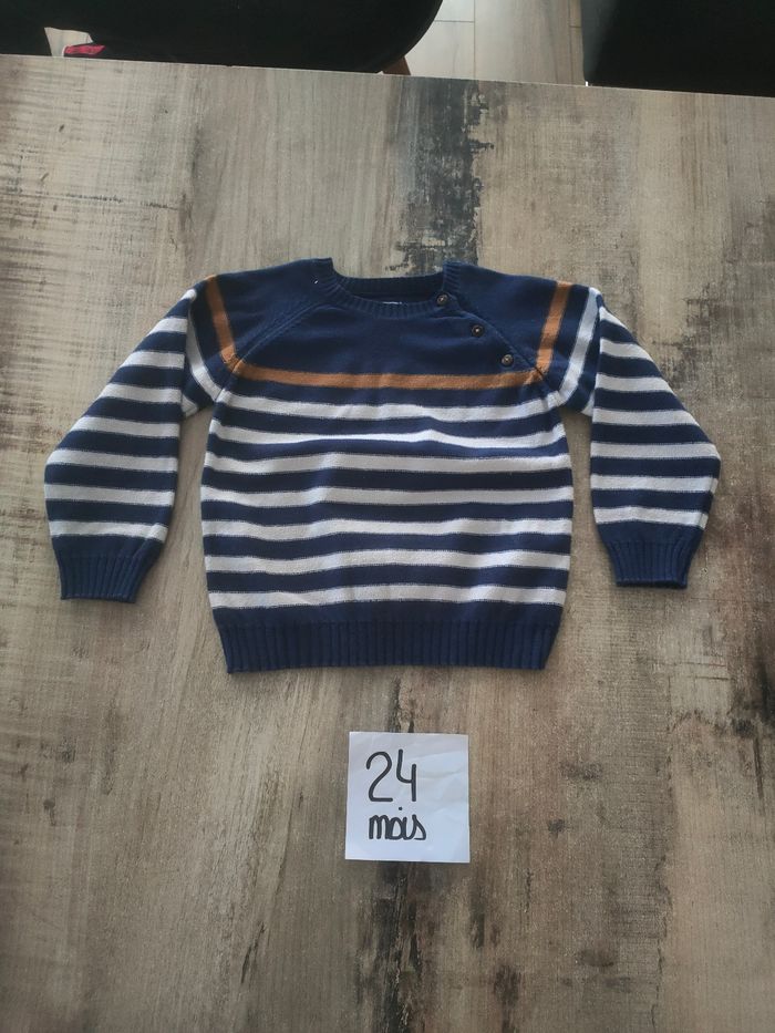 Pull fin manches longues bébé garçon 24 mois pat et ripaton