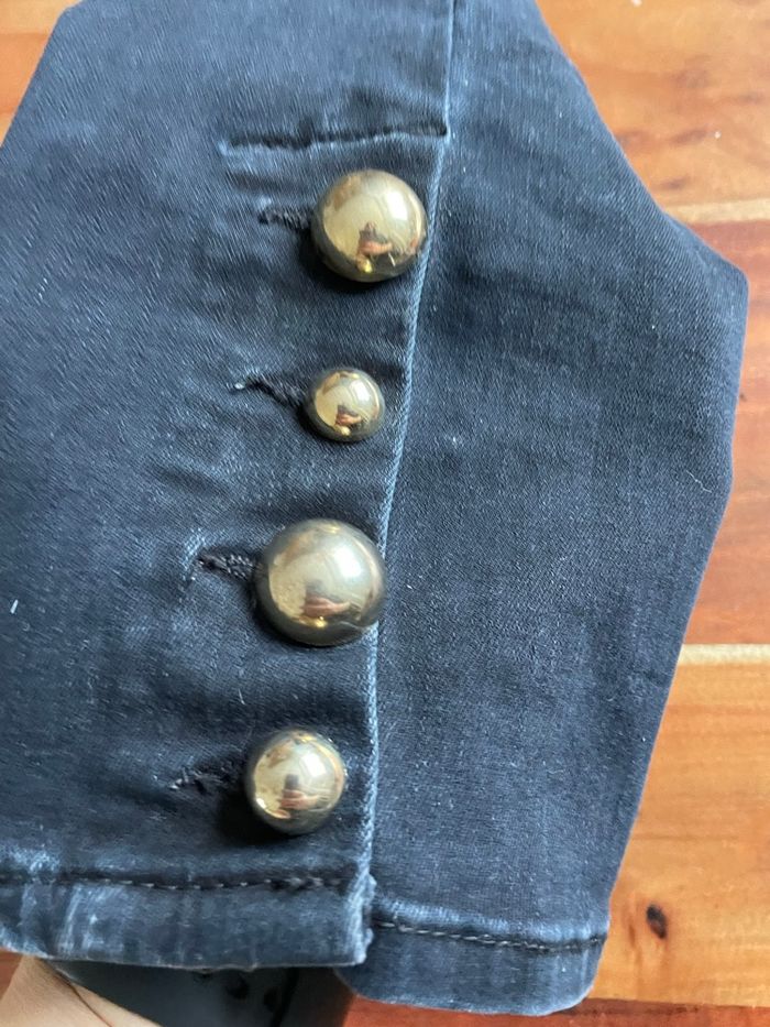 Jean 3/4 noir délavé Zara taille 36 - photo numéro 4