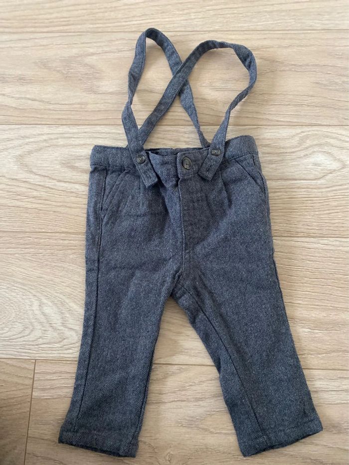 Pantalon à bretelles tape à l’œil 12 mois neuf