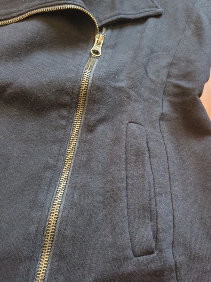 Veste noir asymétrique fermeture éclair zip Promod taille 2 - photo numéro 3