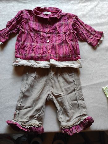 Ensemble pantalon velours et chemise