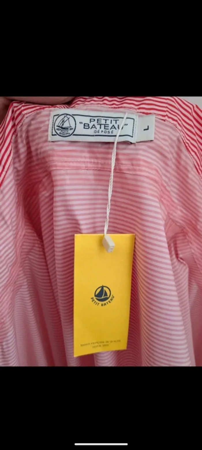 Coupe vent imperméable  rayé rouge et blanc Petit Bateau L - photo numéro 6