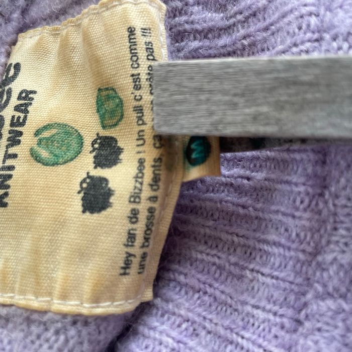 Pull Bizzbee lilas en maille côtelée Taille M Coupe loose V072 - photo numéro 9