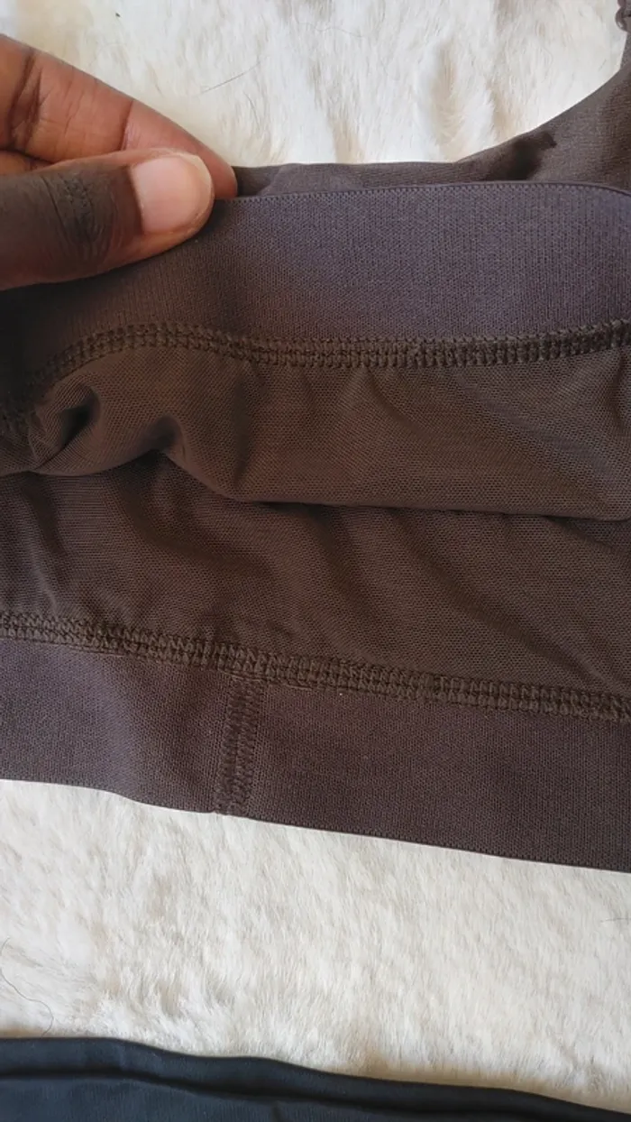 Ensemble soutien-gorge brassière et shorty marron et noir taille s - photo numéro 8