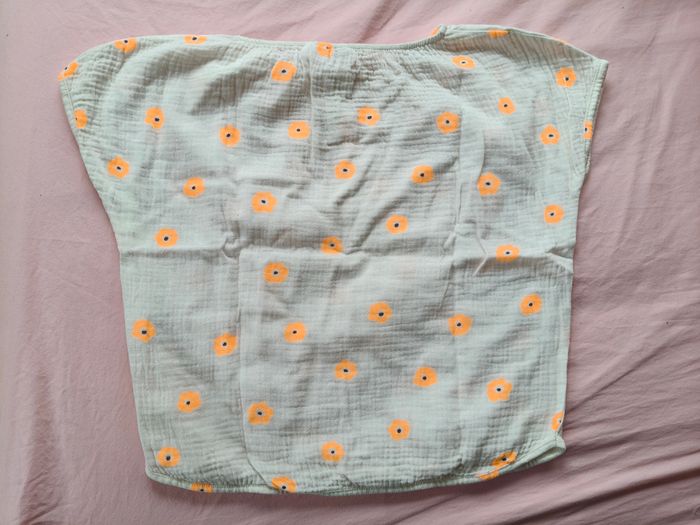Tee-shirt manches courtes fille Zara beige orange 104 cm - photo numéro 3