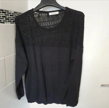 Pull Promod noir ajoure