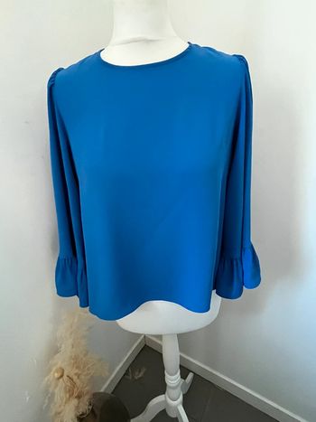 Blouse bleue Zara S comme neuve