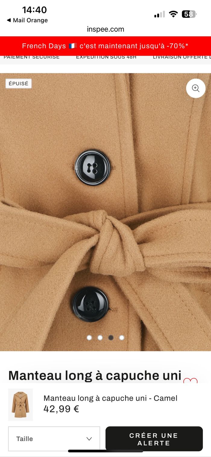 Manteau long à capuche - photo numéro 7