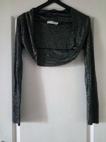bolero gris paillettes argentées taille 38 / 40