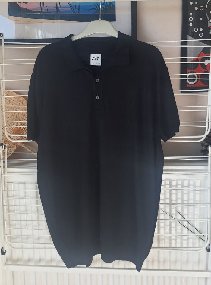 Lot de deux polos laine, Zara, blanc & noir, taille: L - photo numéro 2