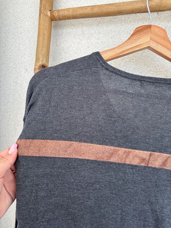 pull fin gris foncé et bronze KOOKAI - photo numéro 6