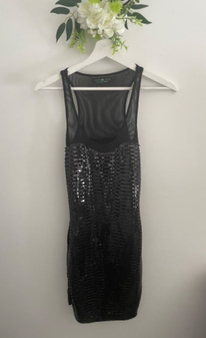 🌸Robe en sequins noire taille 34 cache cache🌸