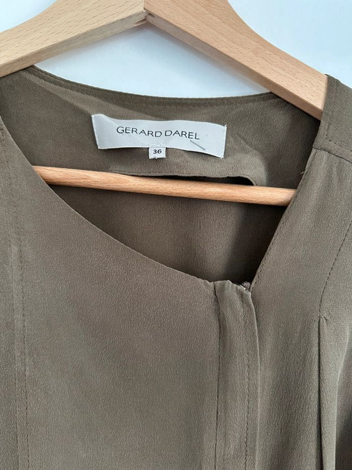 Robe kaki en soie Gérard Darel taille 36 - photo numéro 2