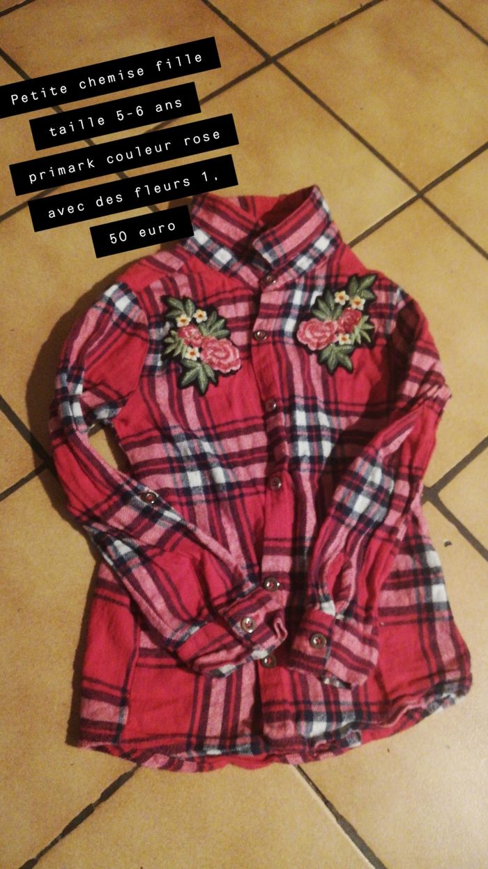 Chemise rose petite fille