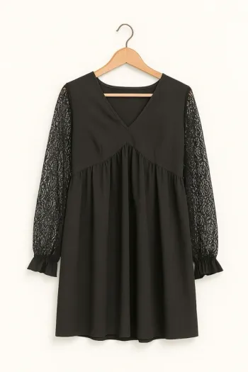 🖤 Élégante Robe Noire SHEIN – Dentelle & Chic – Taille XL