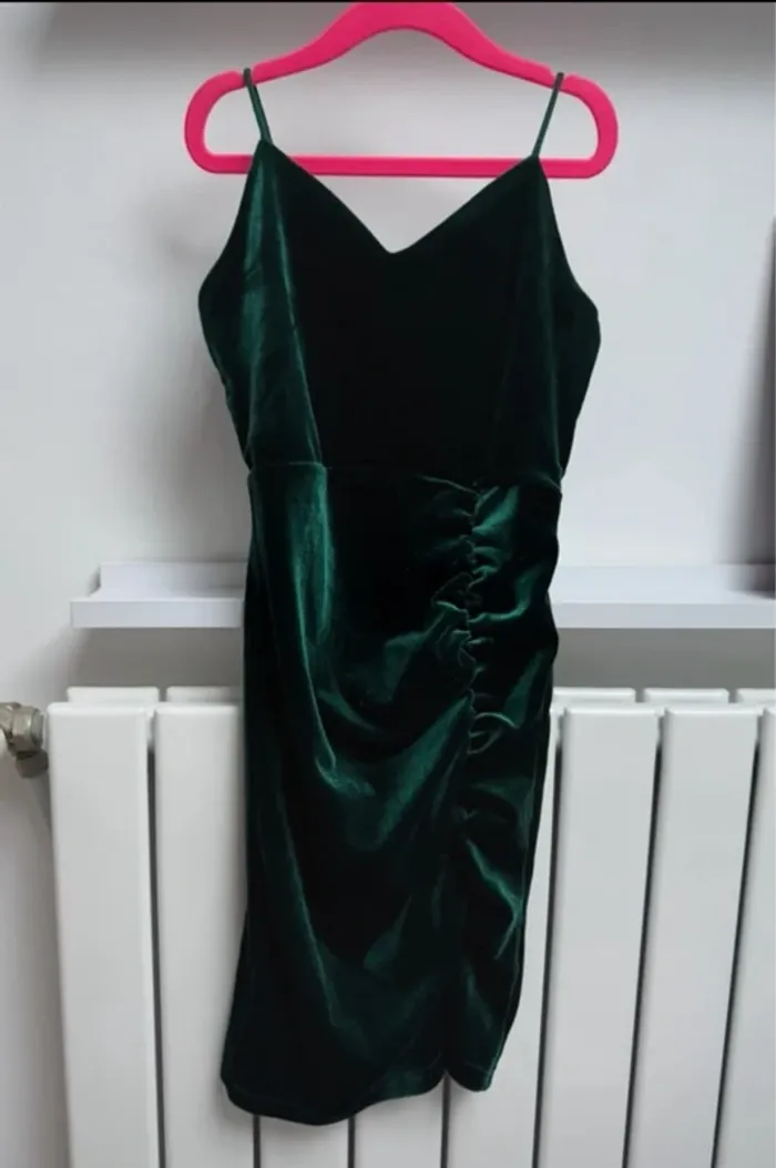 Robe en velours vert sapin SHEIN 8 ans