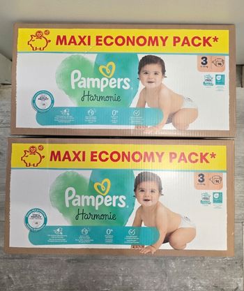 🍼 Pampers Harmonie T3 Lot de 2 × 96 couches (6–10 kg)