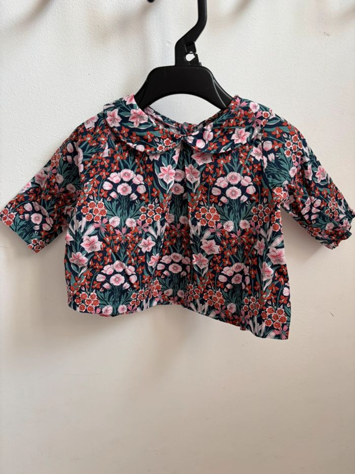 Chemise manches longues fleurie Jacadi 3 mois - photo numéro 2