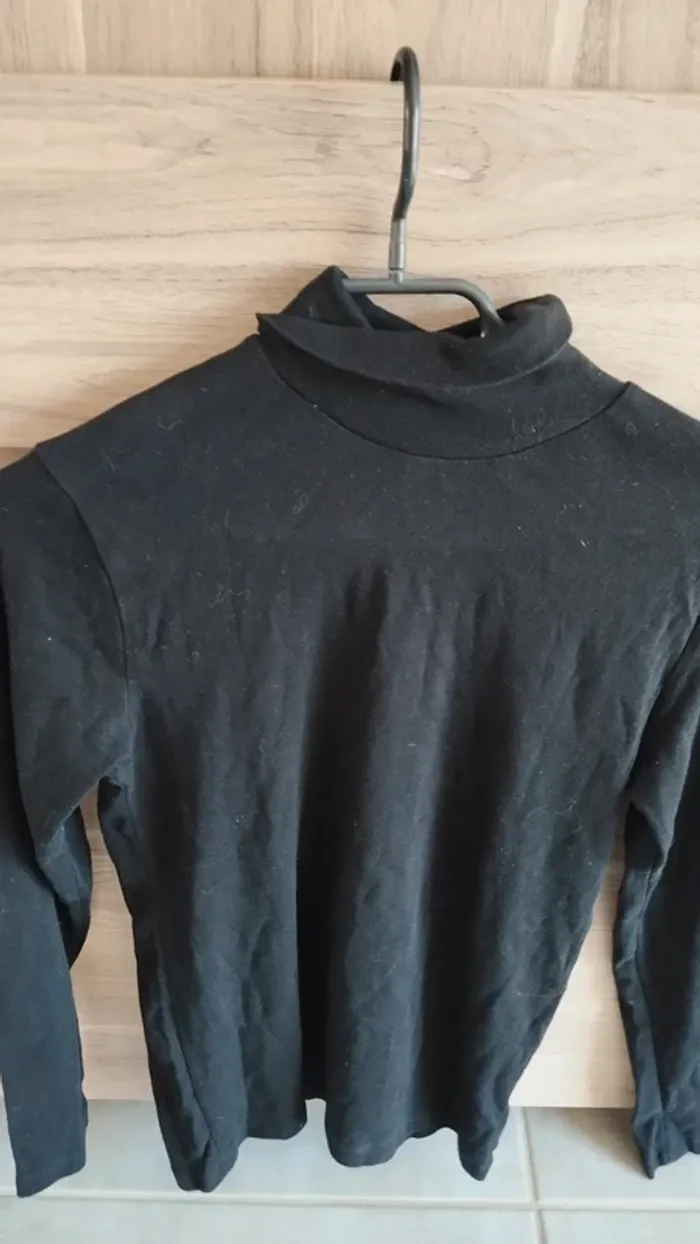 Tee-shirt manches longues noir taille 14 ans fille - photo numéro 4