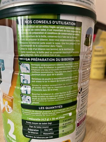 Lait infantile Modilac bio 2 x2 boîtes