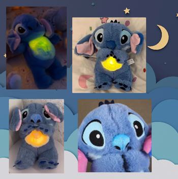 🧸Peluche respirante et musicale Angel Stitch bleue