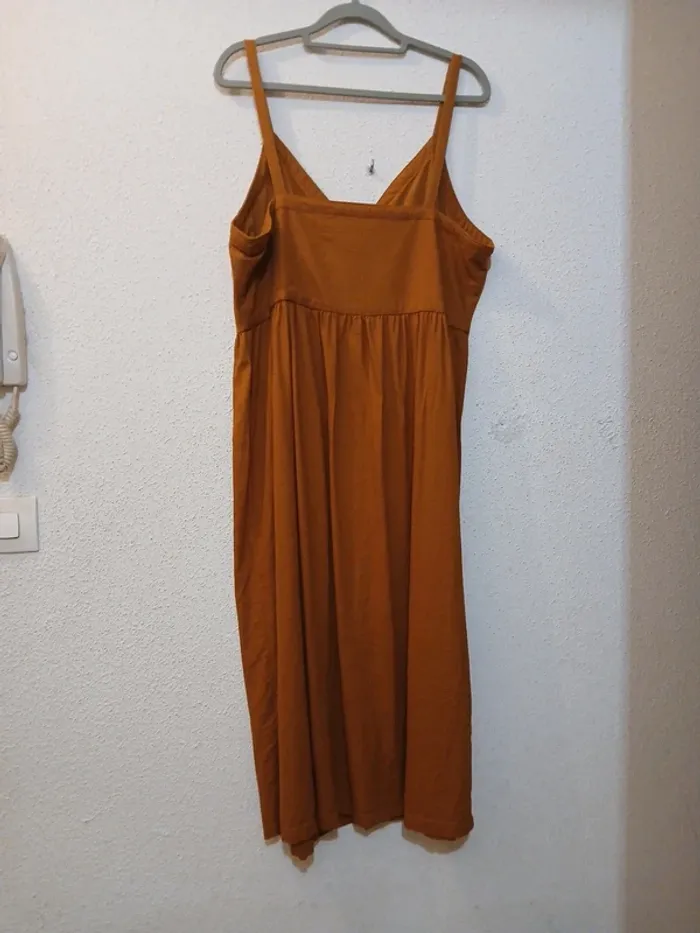 Robe mi longue  a brettelles marron " Creeks " taille 46 - photo numéro 4
