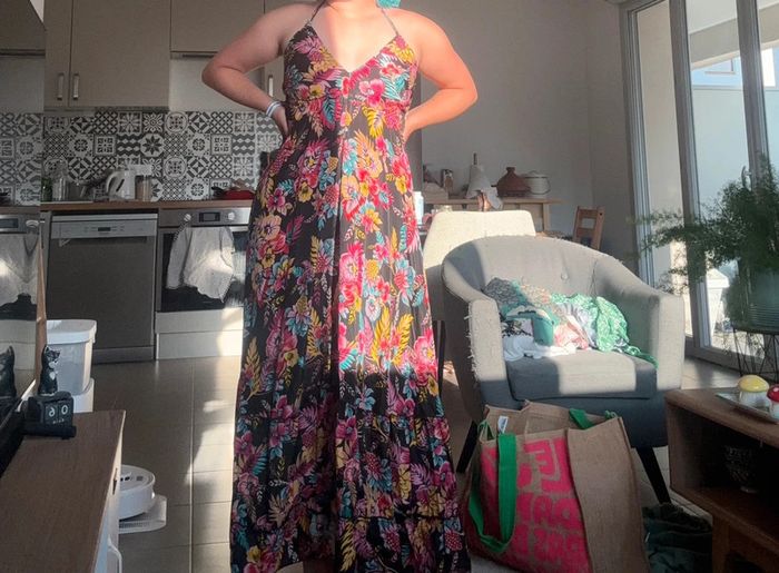 Robe longue colorée à fleurs Kharma taille unique - photo numéro 3