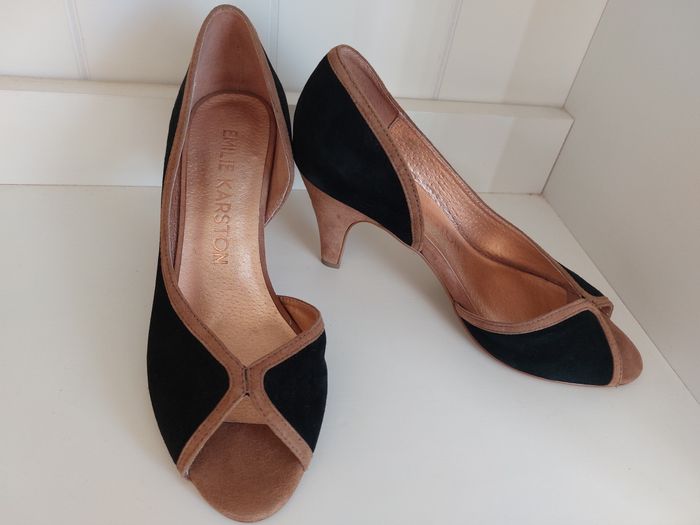 Chaussures ouvertes Emilie Karston noir & beige pointure 37,5 - photo numéro 3