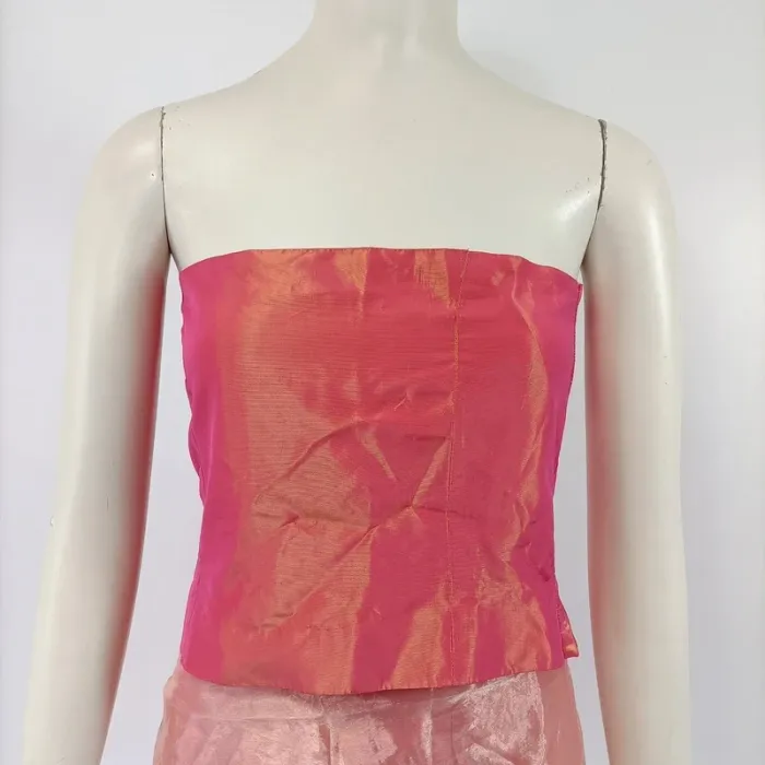 Bustier de soirée florale rouge et composite - M estimé A096 - photo numéro 7
