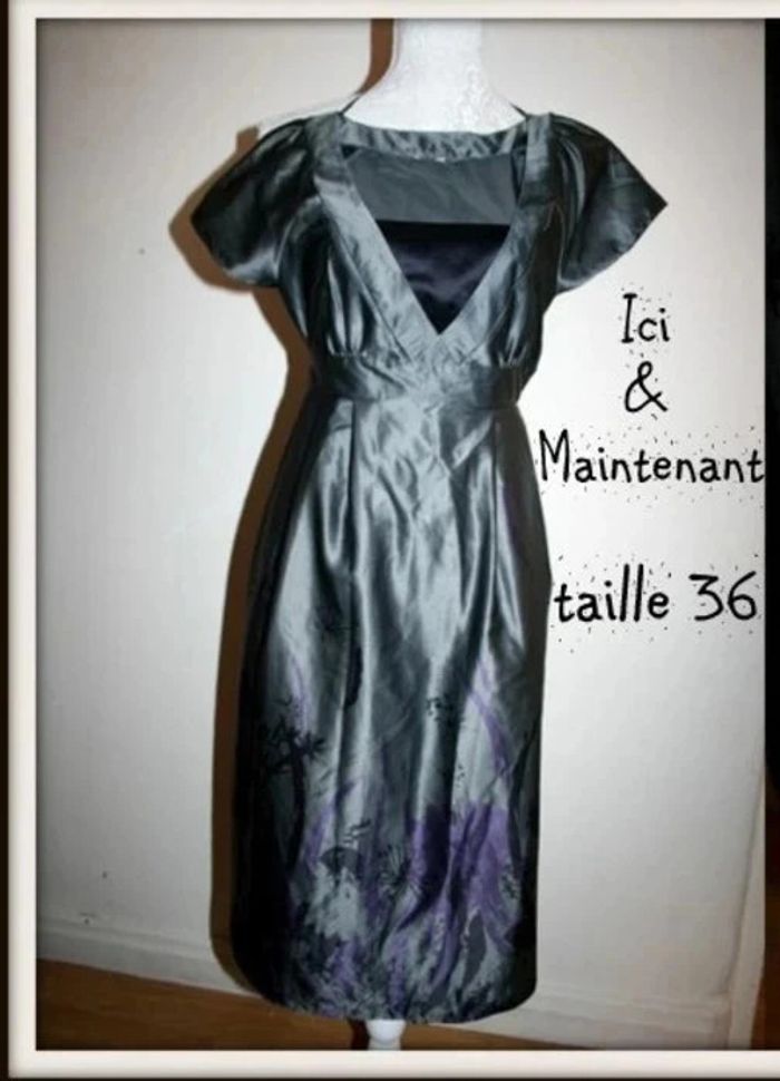 Robe en satin gris Ici et Maintenant taille 36