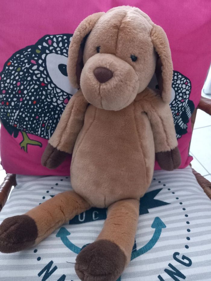 Peluche chien marron douce 50cm - photo numéro 2