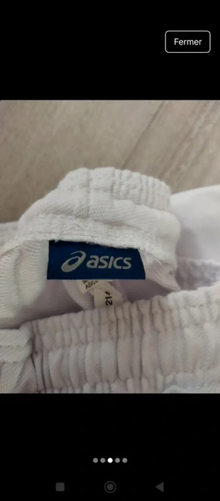 Pantalon jogging homme sport Asics blanc neuf - photo numéro 3