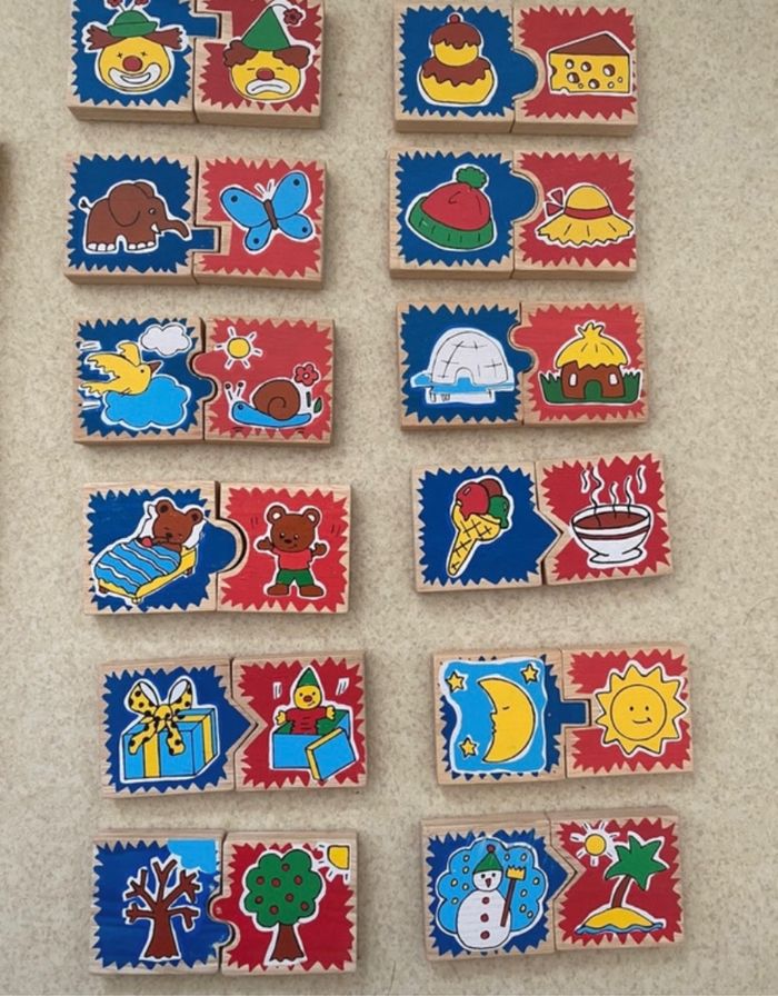Puzzle en bois lés contraires et formes 24 pièces - photo numéro 3