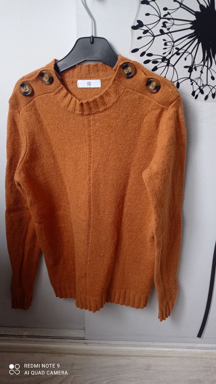 Pull  La Redoute  coloris Camel en 50 % laine taille S - photo numéro 3