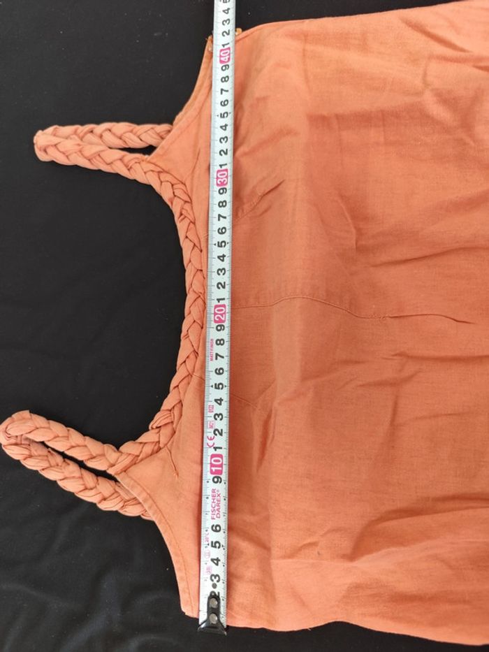 Robe orange/abricot à bretelles tressées taile 38 Pardon! - photo numéro 8