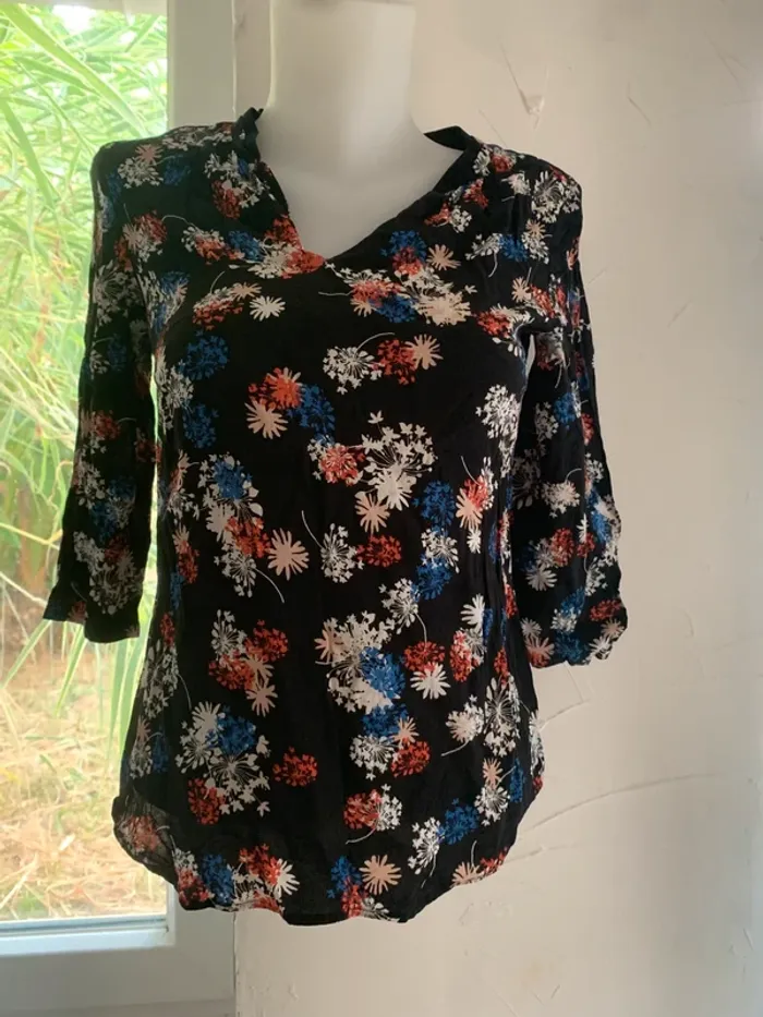 Blouse fleurie Comptoir des cotonniers tailke36manches 3/4 - photo numéro 2
