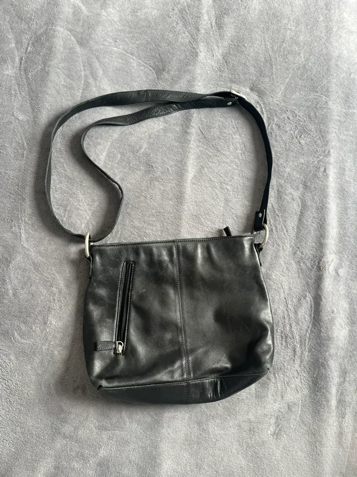 Sac bandoulière noir Bianei – Cuir souple, look vintage chic
