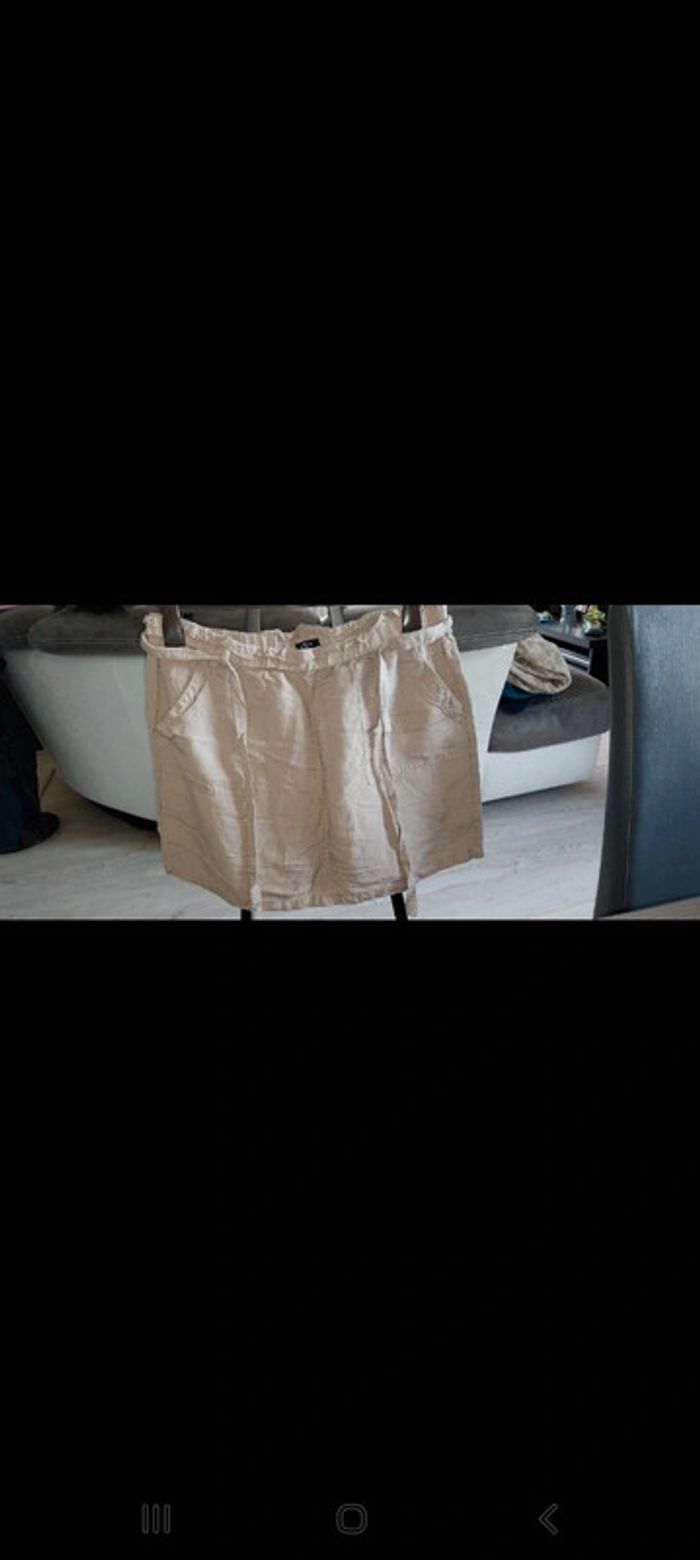 Jupe courte beige en lin Tex taille 46