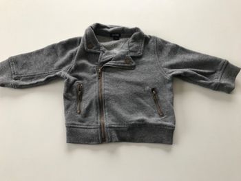 Gilet zippé bébé gris molletonné 6 mois