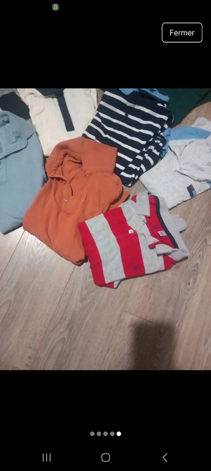 Lot de 10 polos manches longues garçon 12 ans - photo numéro 5