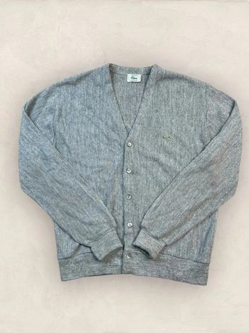 Cardigan, Vintage, Lacoste, Gris, L (2166)