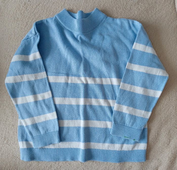 Pull léger bleu rayé blanc tex 3 ans