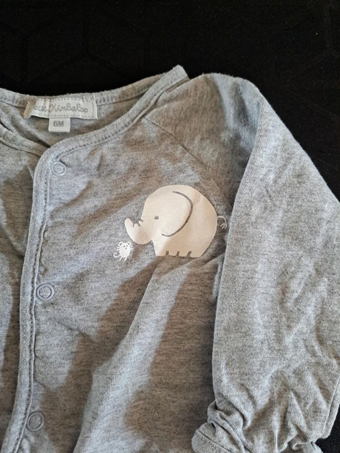 Gilet gris petit éléphant 6mois - photo numéro 2