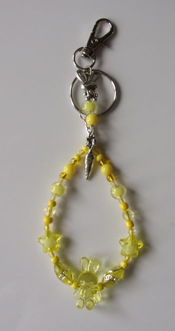 Porte clé ou Déco de sac à main lapin Jaune