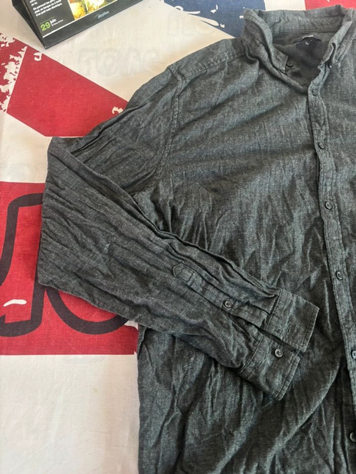 Chemise Kiabi manche longue gris noir anthracite taille Xl - photo numéro 4
