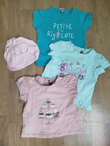 Lot tee-shirt bébé fille 6 mois 