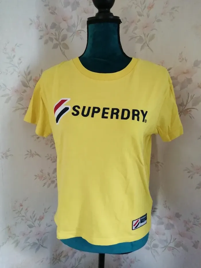 Tee-shirt jaune écriture et logo superdry / superdry / (M)